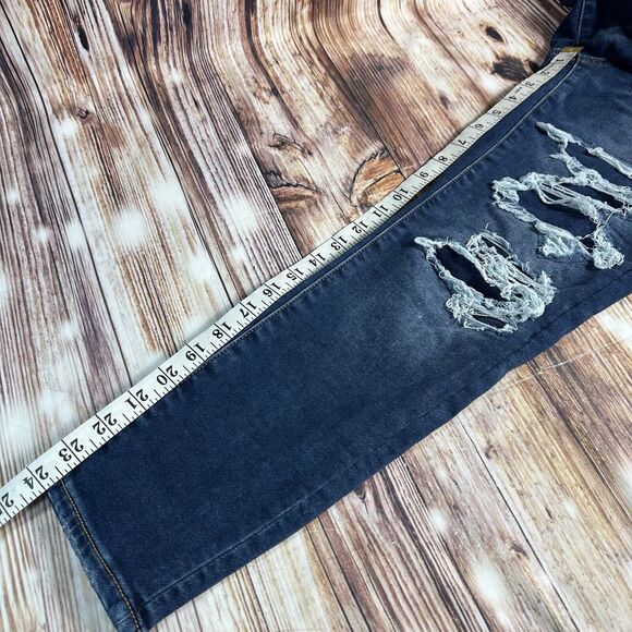 American Eagle HI RISE JEGGING Size 8 X Short Distressed Jeans Denim Pants 28x24 - Picture 10 of 14